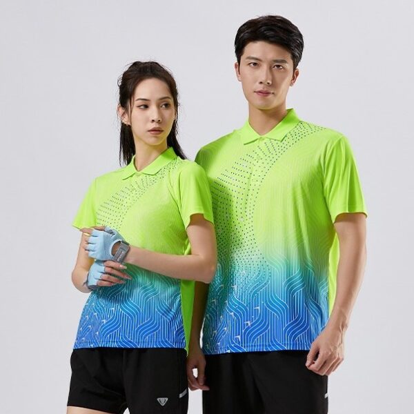 Couple summer breathable quick-drying fitness badminton clothes men and women short-sleeved table tennis tennis clothes