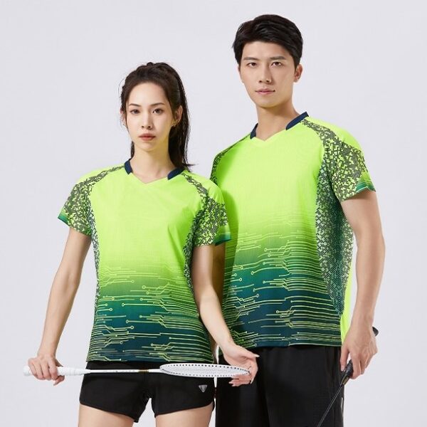 Men and women casual sports short-sleeved T-shirts badminton tennis table tennis couple quick-drying - Image 3