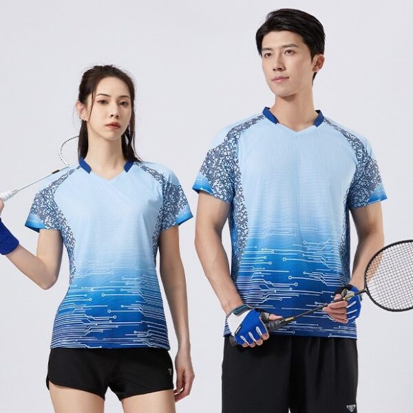 Men and women casual sports short-sleeved T-shirts badminton tennis table tennis couple quick-drying