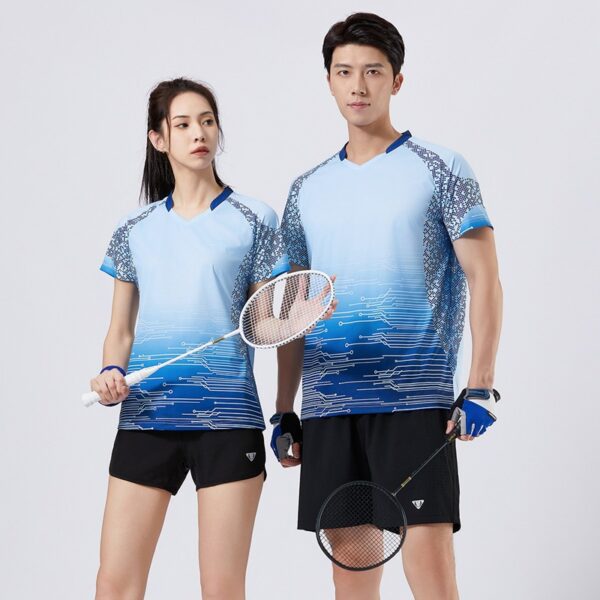 Summer men and women casual sports short-sleeved T-shirts badminton tennis table tennis tops couple quick-drying clothes