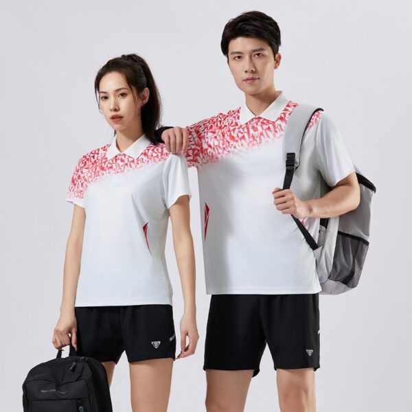 Summer badminton jerseys for men and women quick-drying lapel jerseys for couples short-sleeved sports T-shirts table tennis tennis single clothes - Image 4
