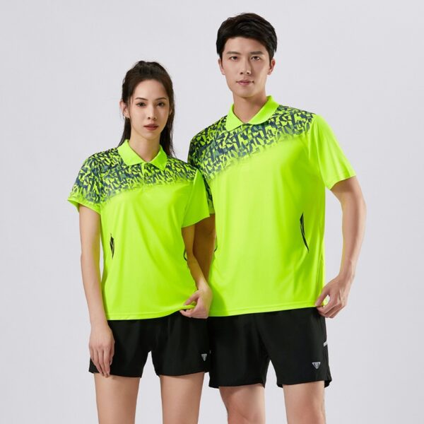 Summer badminton jerseys for men and women quick-drying lapel jerseys for couples short-sleeved sports T-shirts table tennis tennis single clothes - Image 3