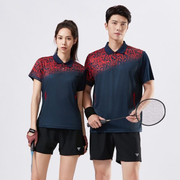 Summer badminton jerseys for men and women quick-drying lapel jerseys for couples short-sleeved sports T-shirts table tennis tennis single clothes