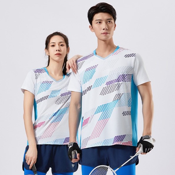 Summer men and women casual sports short-sleeved T-shirts adult badminton tennis table tennis tops