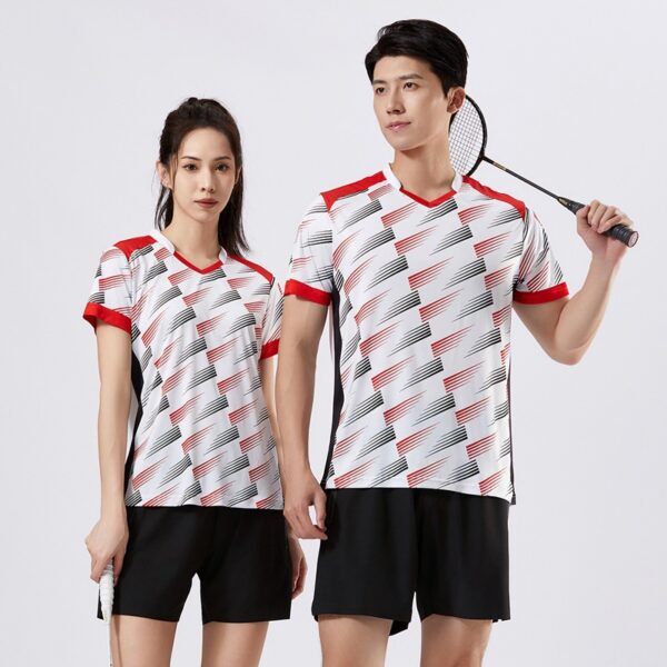 Summer men and women casual sports short-sleeved T-shirts adult badminton tennis table tennis tops couple quick-drying clothes